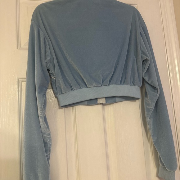 Women’s Blue Velour Tracksuit Loungewear Sz S Like-New Condition - Picture 10 of 14